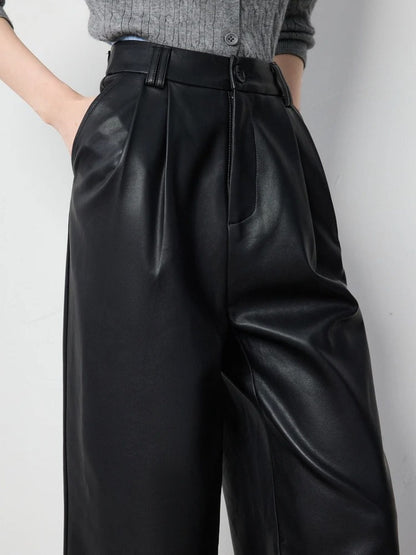 Antía - Wijde high-waist broek met persvouw voor dames