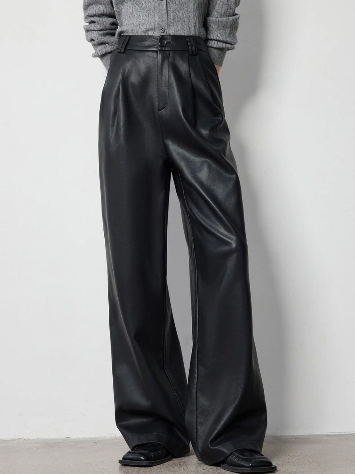 Antía - Wijde high-waist broek met persvouw voor dames