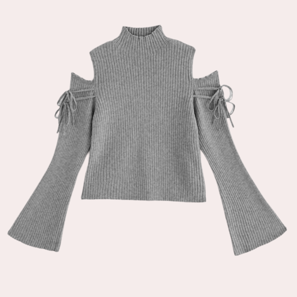 Zanna | Chique geribde trui met cold-shoulder design