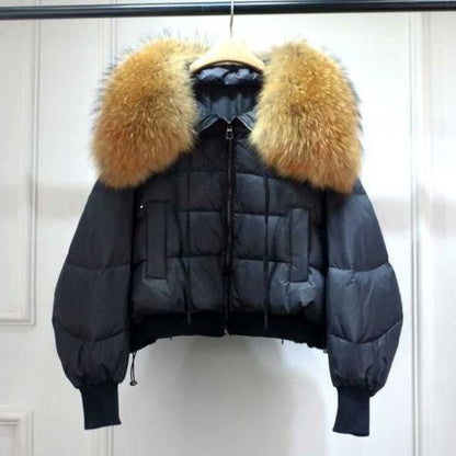 Calliope -  Knusse Puffer Winterjas met Imitatiebont Kraag