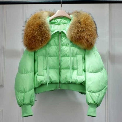 Calliope -  Knusse Puffer Winterjas met Imitatiebont Kraag