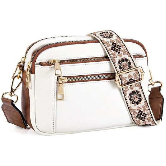 Zamfira - Crossbody damestas met ritsvakken en verstelbare band