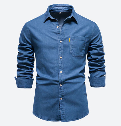 Marcelo | Denim shirt met lange mouwen voor heren
