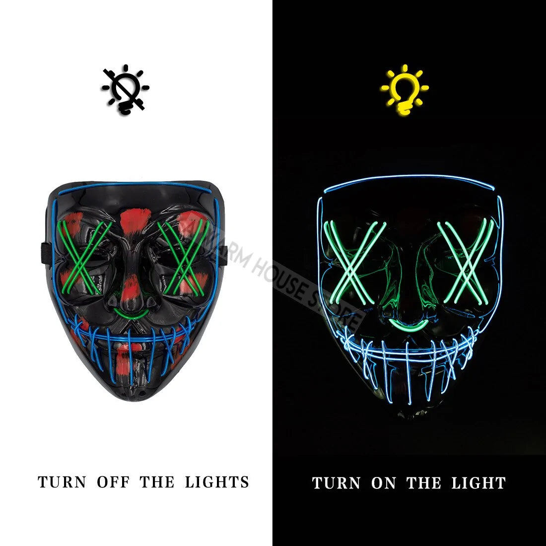 LED Halloween Masker