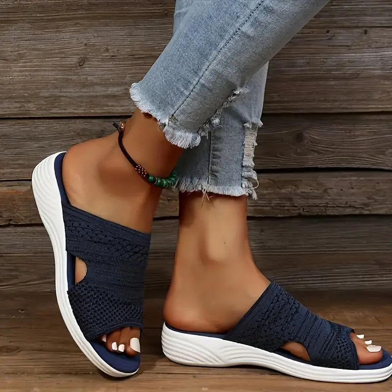 Zuleika - Dames comfort instapsandaal met golvende zool