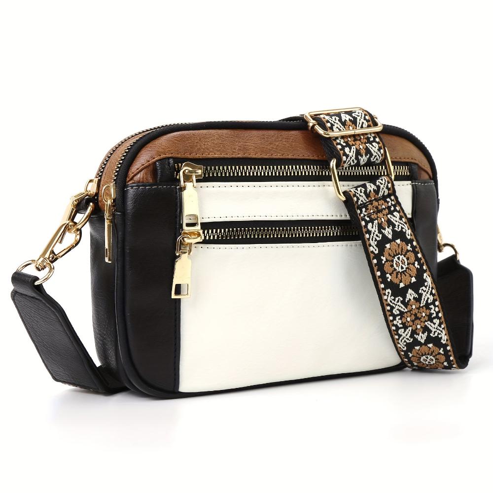 Zamfira - Crossbody damestas met ritsvakken en verstelbare band