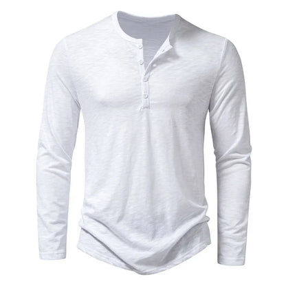 Alfric - Heren longsleeve shirt met knoopsluiting