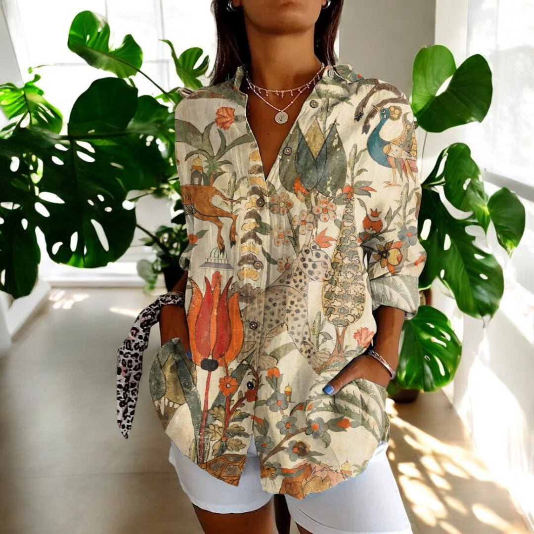 Liera - Dames blouse met doorknoopsluiting