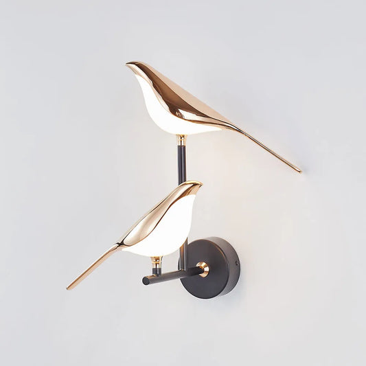 Chrome Raven - Chique design chrome LED wandlamp zilver goud