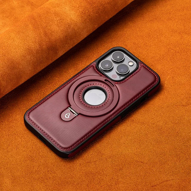 Magnetische iPhone-hoes met ringstandaard en compatibel met draadloos opladen