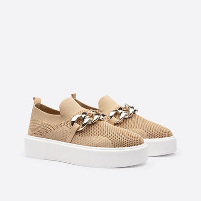 Raphaelle - Slip-on sneakers met chunky kettingdetail voor dames