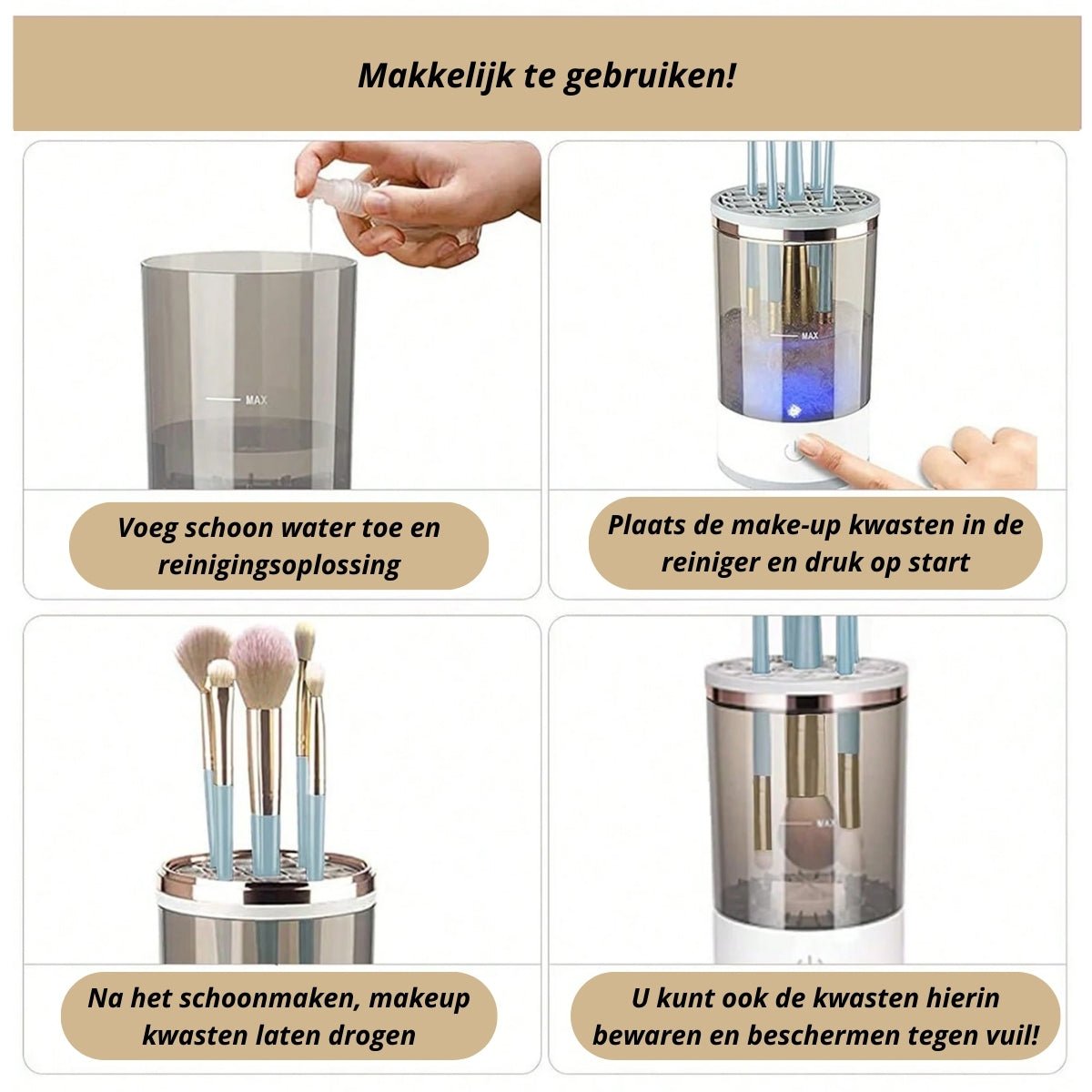 Snelle Make-up Borstelreiniger