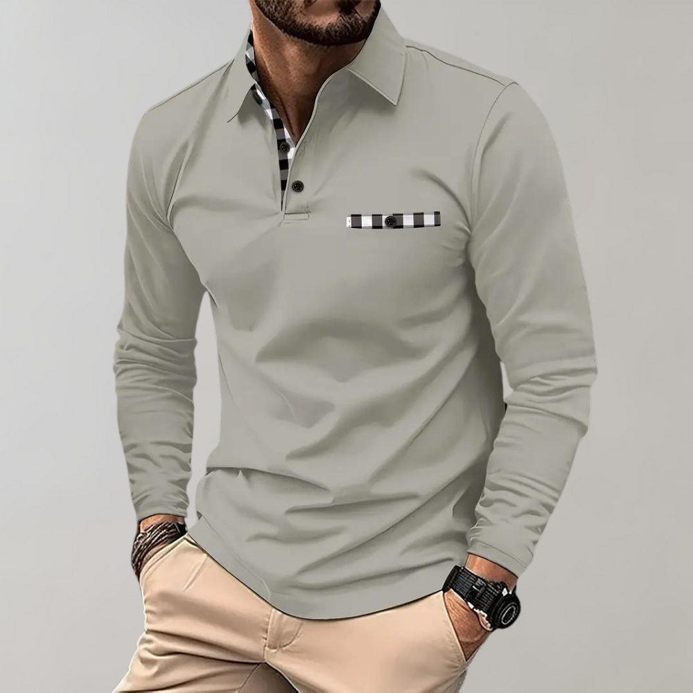 Jeroen - Heren longsleeve ruit details