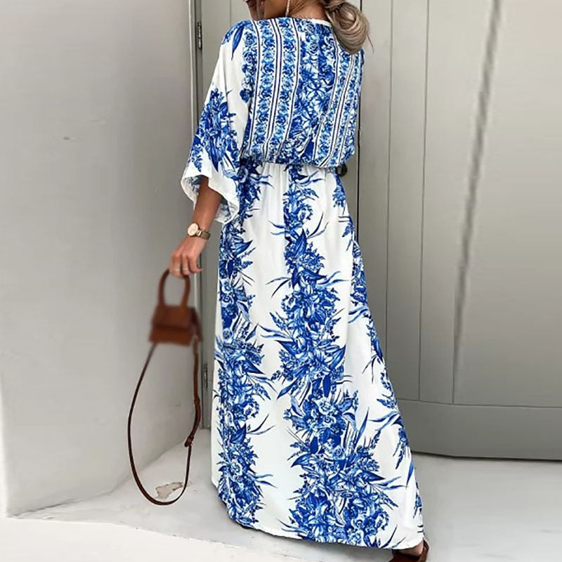 Agueda | Maxi jurk boho met wijde mouwen