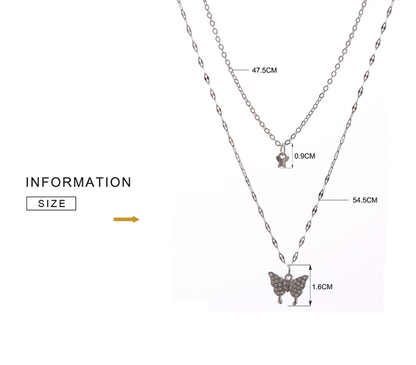Damesketting met dubbele laag en vlinderdetails