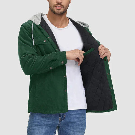 Ronin - Heren corduroy capuchonjas met gewatteerde voering