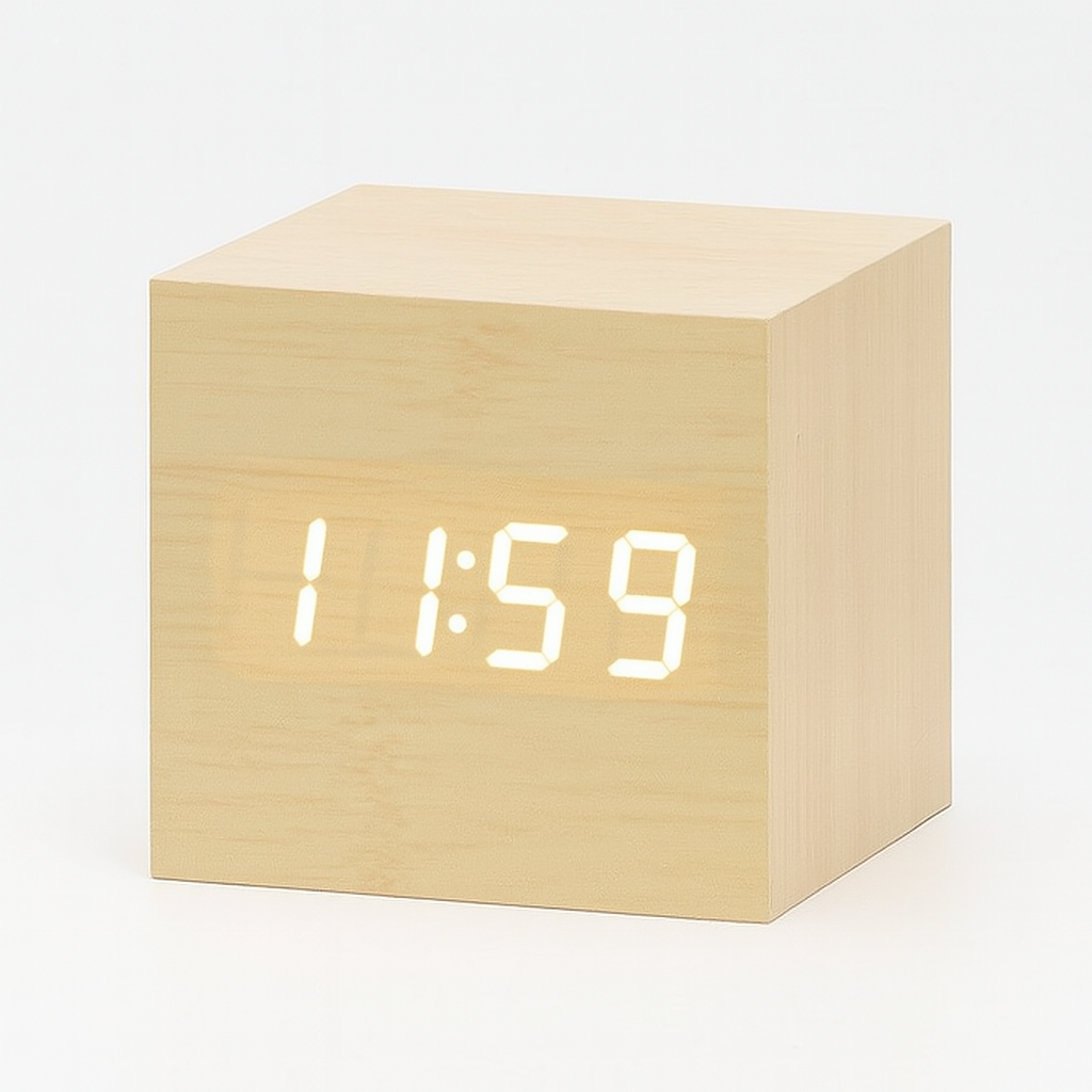Minimalistic Digitale LED Wekker met Spraakbesturing