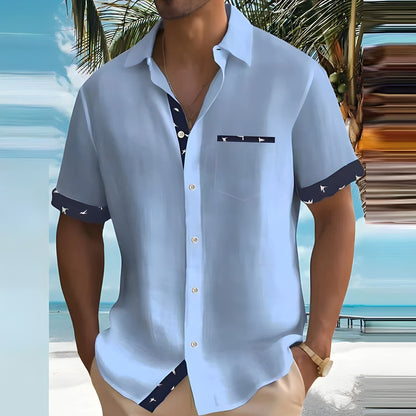 Fabian - Herenshirt met korte mouwen en knoopsluiting