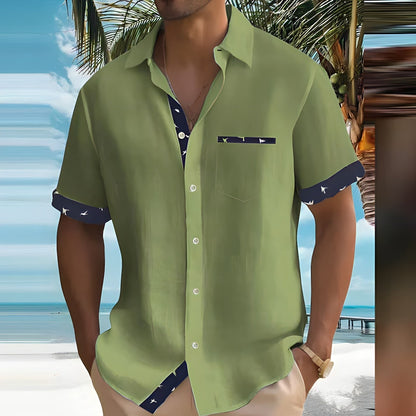 Fabian - Herenshirt met korte mouwen en knoopsluiting