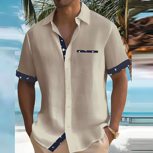 Fabian - Herenshirt met korte mouwen en knoopsluiting
