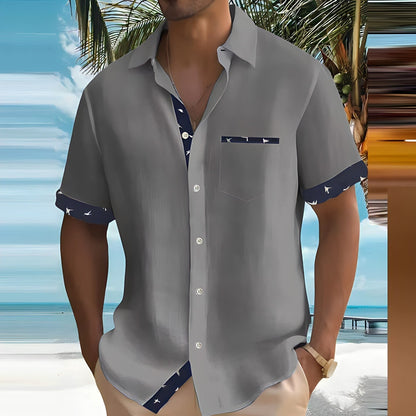 Fabian - Herenshirt met korte mouwen en knoopsluiting