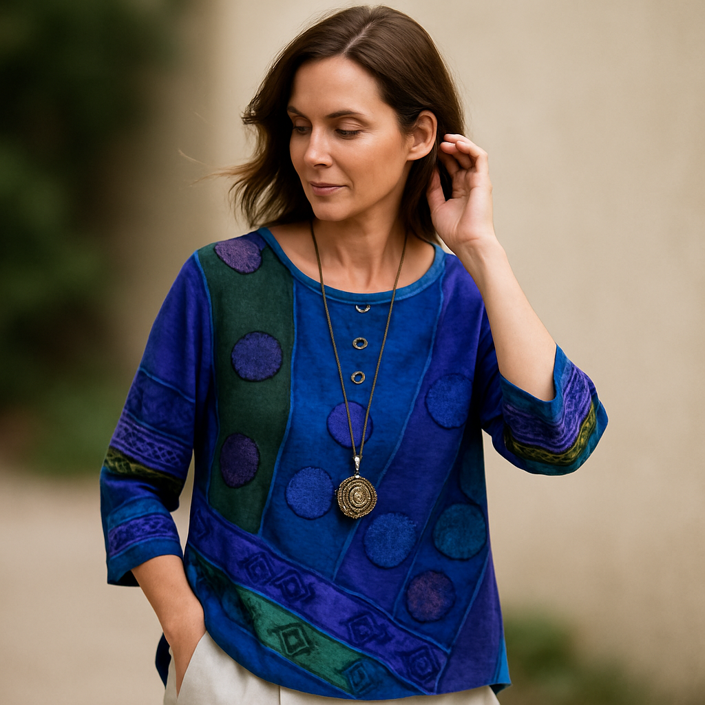 Myla - Retro Bohemien Print Blouse