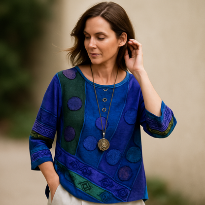 Myla - Retro Bohemien Print Blouse