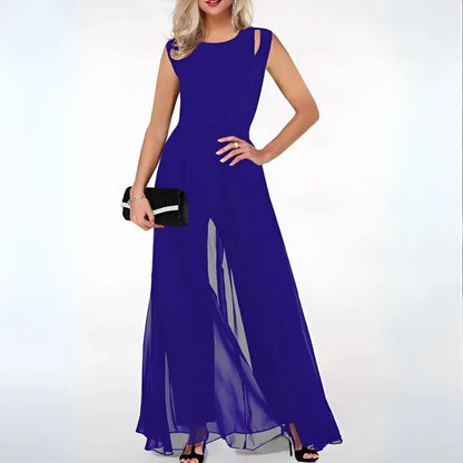 Begoña - Mouwloze dames jumpsuit met elegante wijd uitlopende pijpen