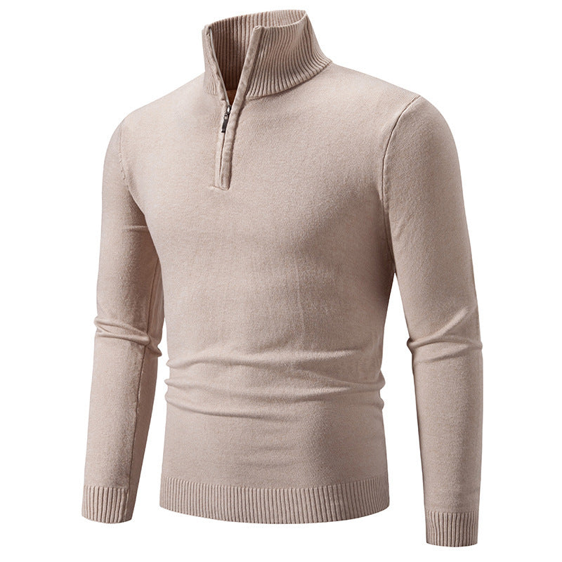 Lemuel - Half-zip sweater met hoge kraag