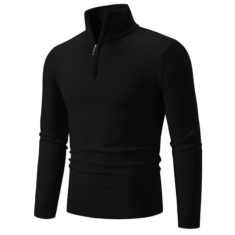 Lemuel - Half-zip sweater met hoge kraag