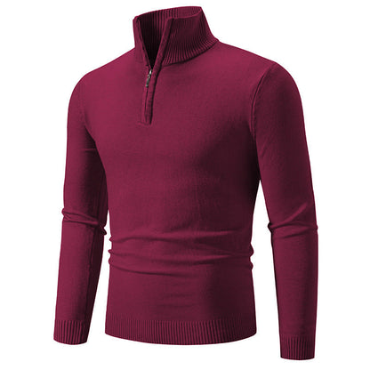 Lemuel - Half-zip sweater met hoge kraag