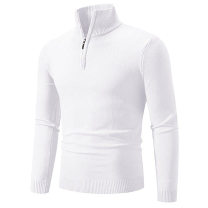 Lemuel - Half-zip sweater met hoge kraag