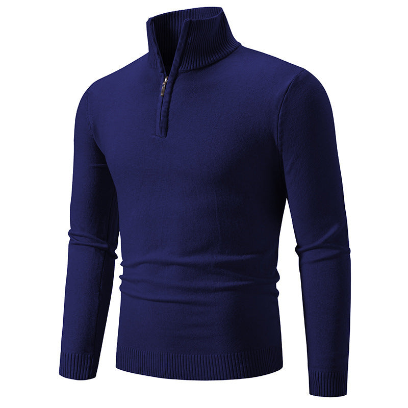 Lemuel - Half-zip sweater met hoge kraag