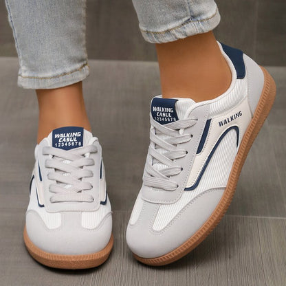 Zina - Dames lage vetersneaker met sportieve zool