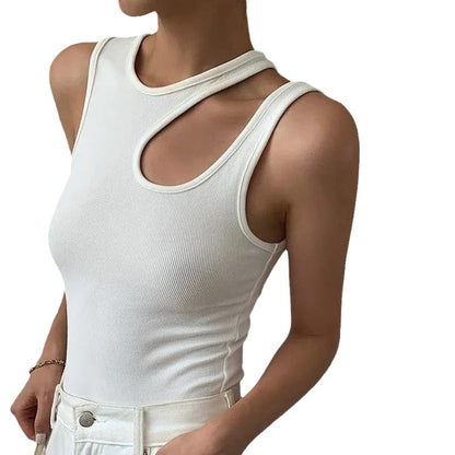 Sabatina - Asymmetrische tanktop met cut-out halslijn voor dames