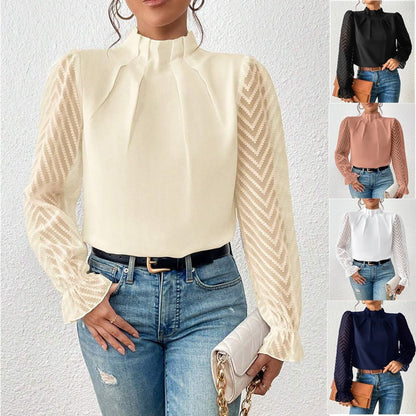 Mildred - Chique blouse met transparante mouwen voor dames