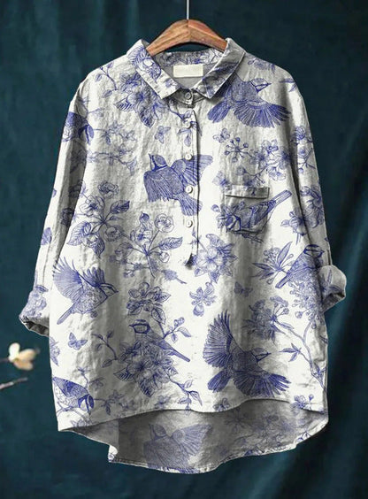 Rosalia - Losvallende damesblouse met kleurrijke bloemenprint