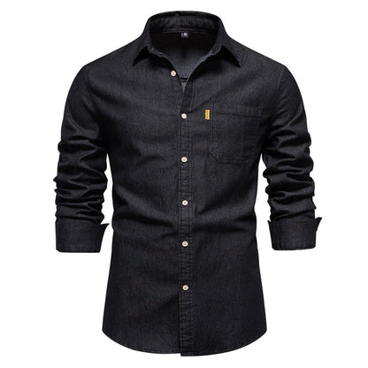 Daven - Denim heritage overhemd met lange mouwen voor mannen