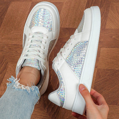 Kirsten - Dames sneakers met structuuraccent en stevige zool