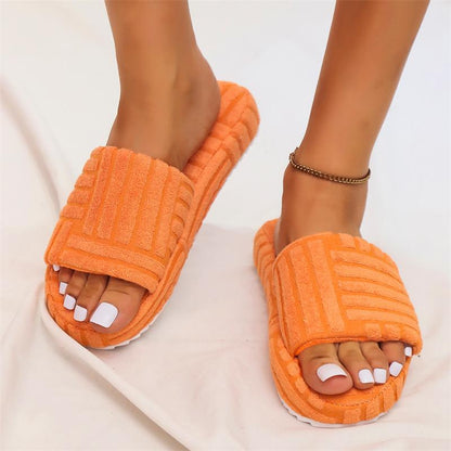 Eladia - Dames zachte instapslippers met structuurband