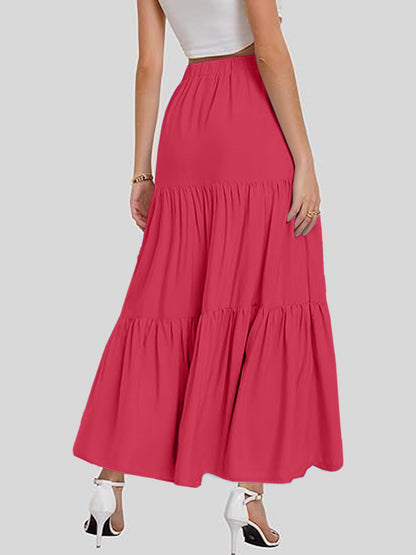 Basilisa - Dames midi rok met hoge taille en gelaagde volant