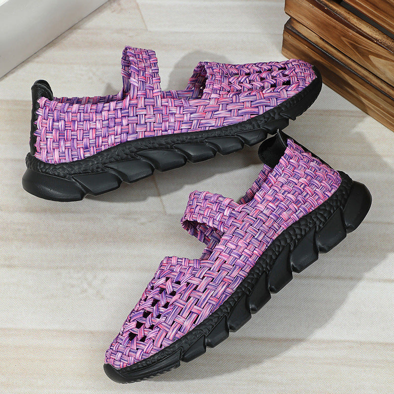 Margot - Dames geweven stretch-instapper met elastische band