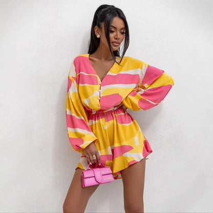 Nohamie - Speelse dames playsuit met ballonmouwen en ruches
