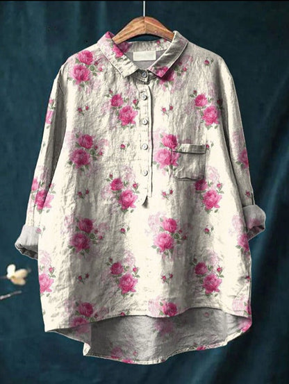 Rosalia - Losvallende damesblouse met kleurrijke bloemenprint