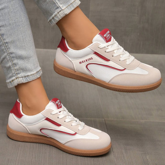 Zina - Dames lage vetersneaker met sportieve zool