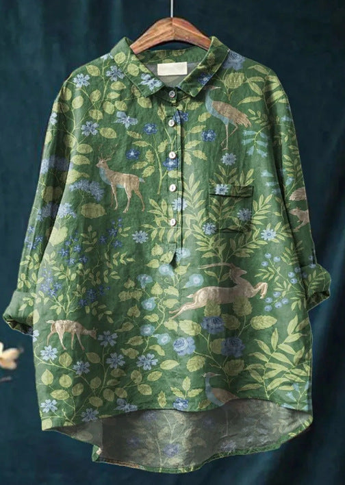 Rosalia - Losvallende damesblouse met kleurrijke bloemenprint