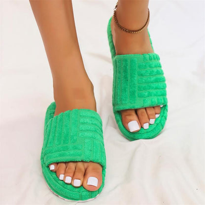 Eladia - Dames zachte instapslippers met structuurband