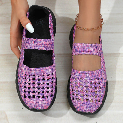 Margot - Dames geweven stretch-instapper met elastische band