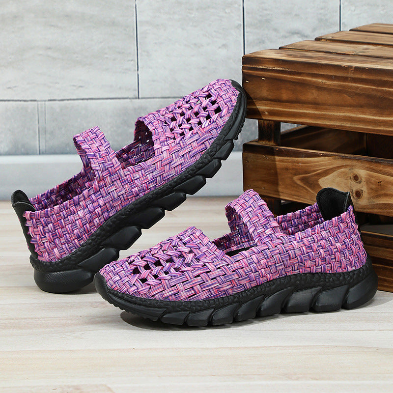 Margot - Dames geweven stretch-instapper met elastische band