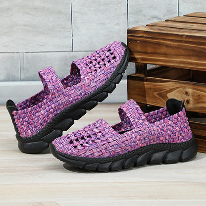 Margot - Dames geweven stretch-instapper met elastische band